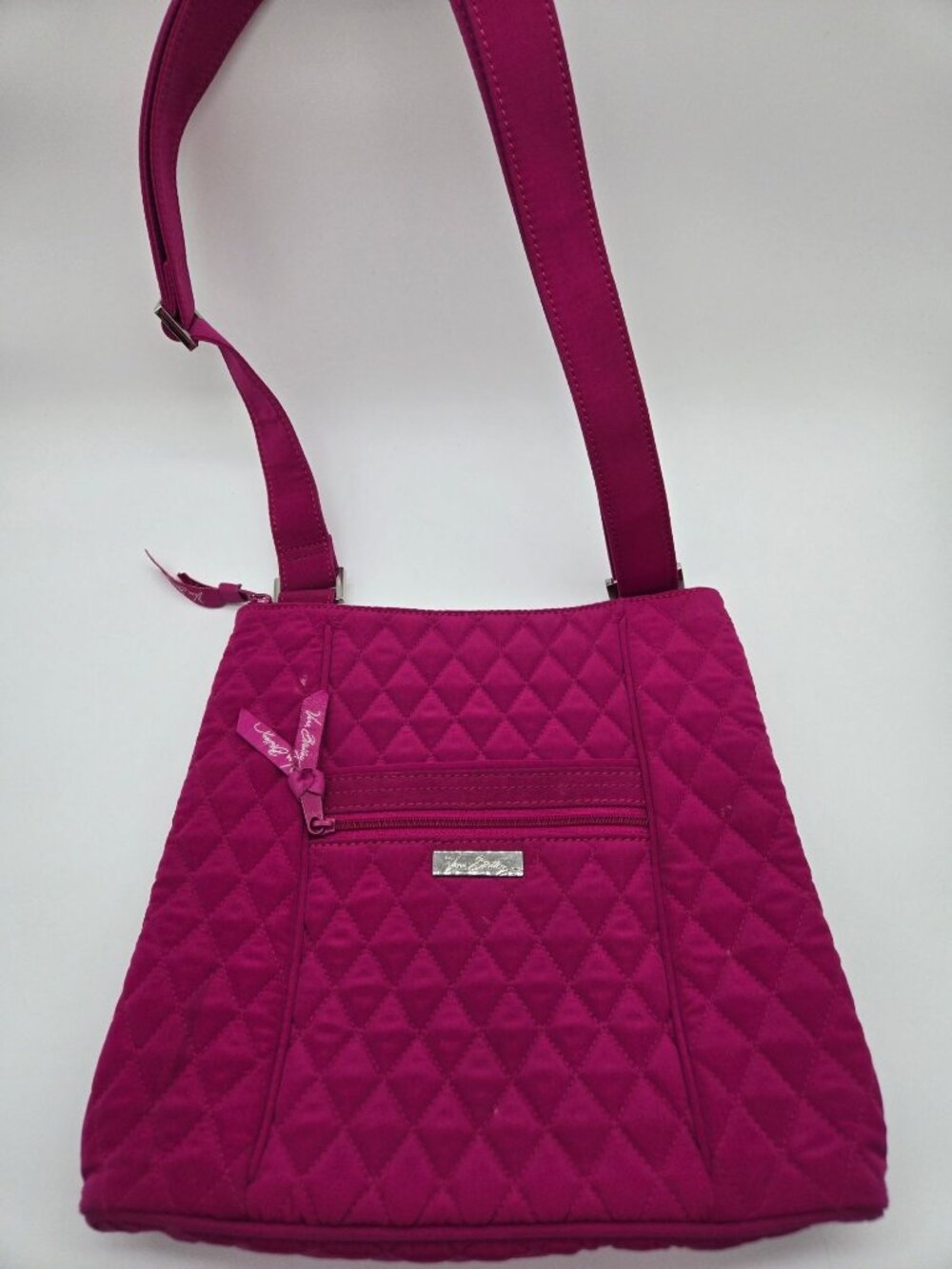 Vera Bradley Magenta Microfiber Quilted Hipster Crossbody Bag EUC